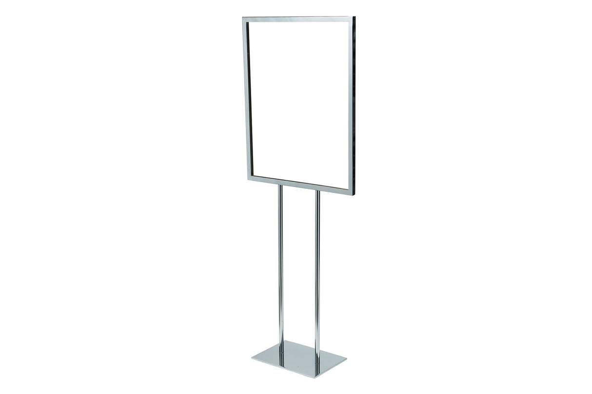 Floor Stand Sign Holder Chrome, 22"x28" [2228v]