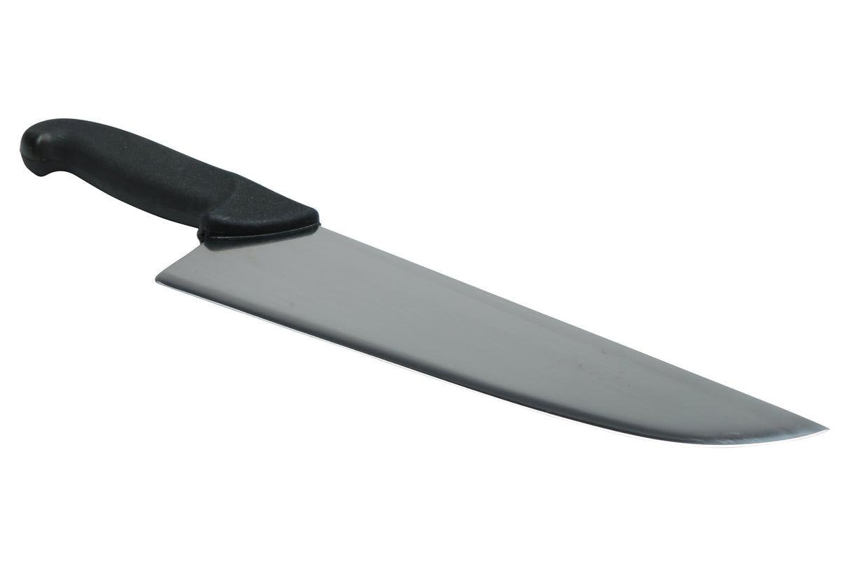 Butcher Knife, 12" Thick Blade, Black Handle