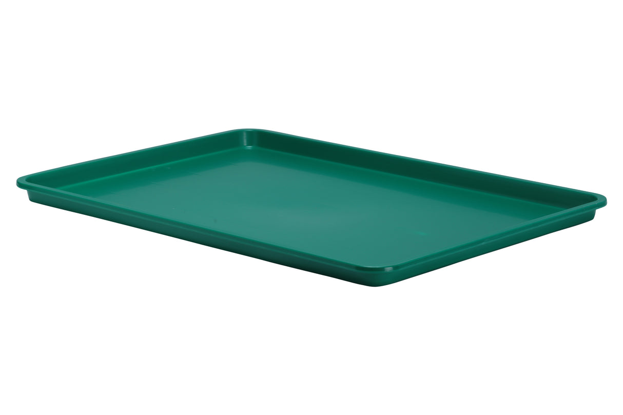 Plateau, plastique, vert, 18"x26"x0,75" (vendu en paquets de 12)