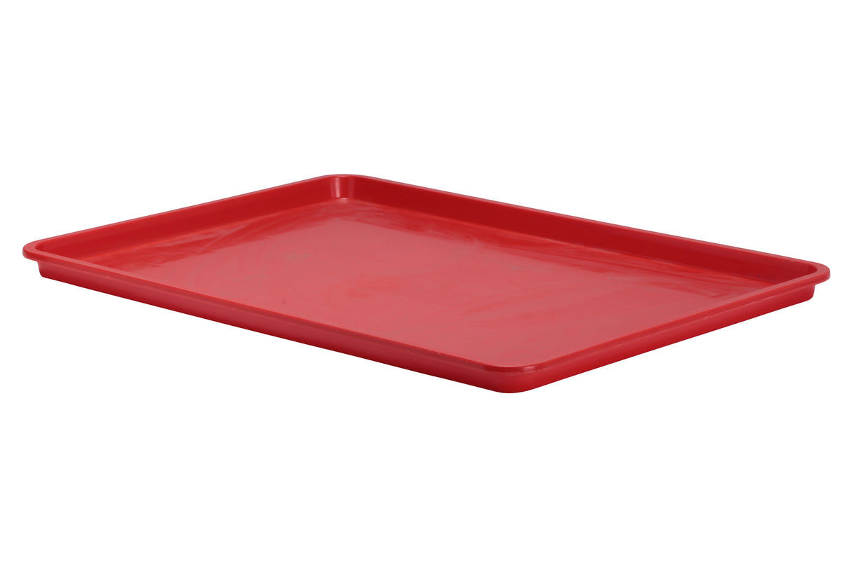 Tray, Plastic, Red, 18"x26"x0.75" [1826r] (Sold in Packs of 12)